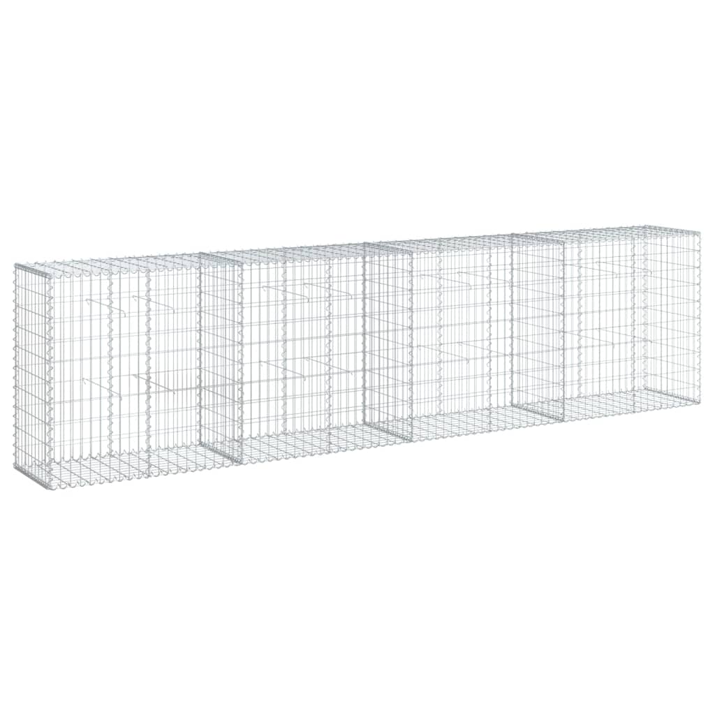 NNEVL Gabion Basket with Cover 400x50x100 cm Galvanised Iron-1
