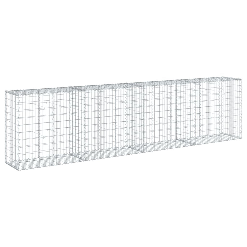 NNEVL Gabion Basket with Cover 400x50x100 cm Galvanised Iron-4