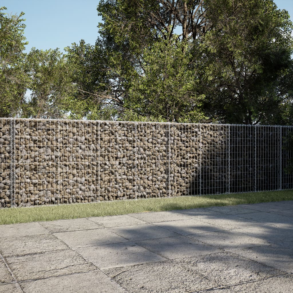 NNEVL Gabion Basket with Cover 400x50x100 cm Galvanised Iron-0