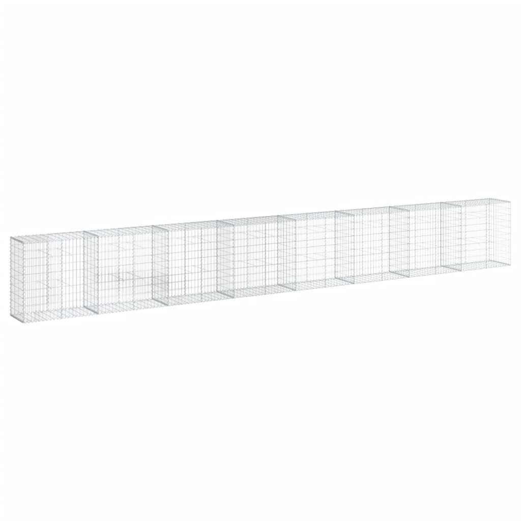 NNEVL Gabion Basket with Cover 800x50x100 cm Galvanised Iron-1