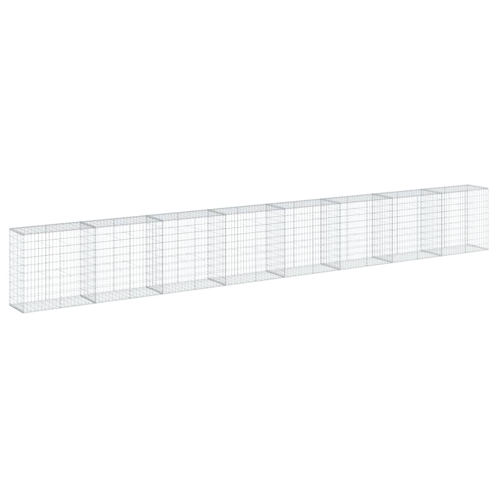 NNEVL Gabion Basket with Cover 800x50x100 cm Galvanised Iron-4