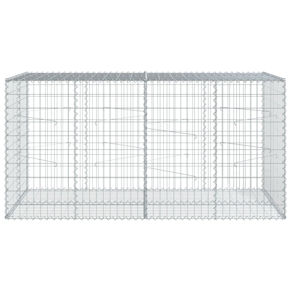 NNEVL Gabion Basket with Cover 200x100x100 cm Galvanised Iron-2
