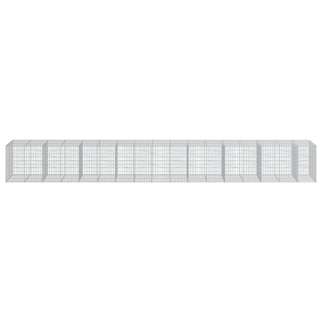 NNEVL Gabion Basket with Cover 950x100x100 cm Galvanised Iron-2