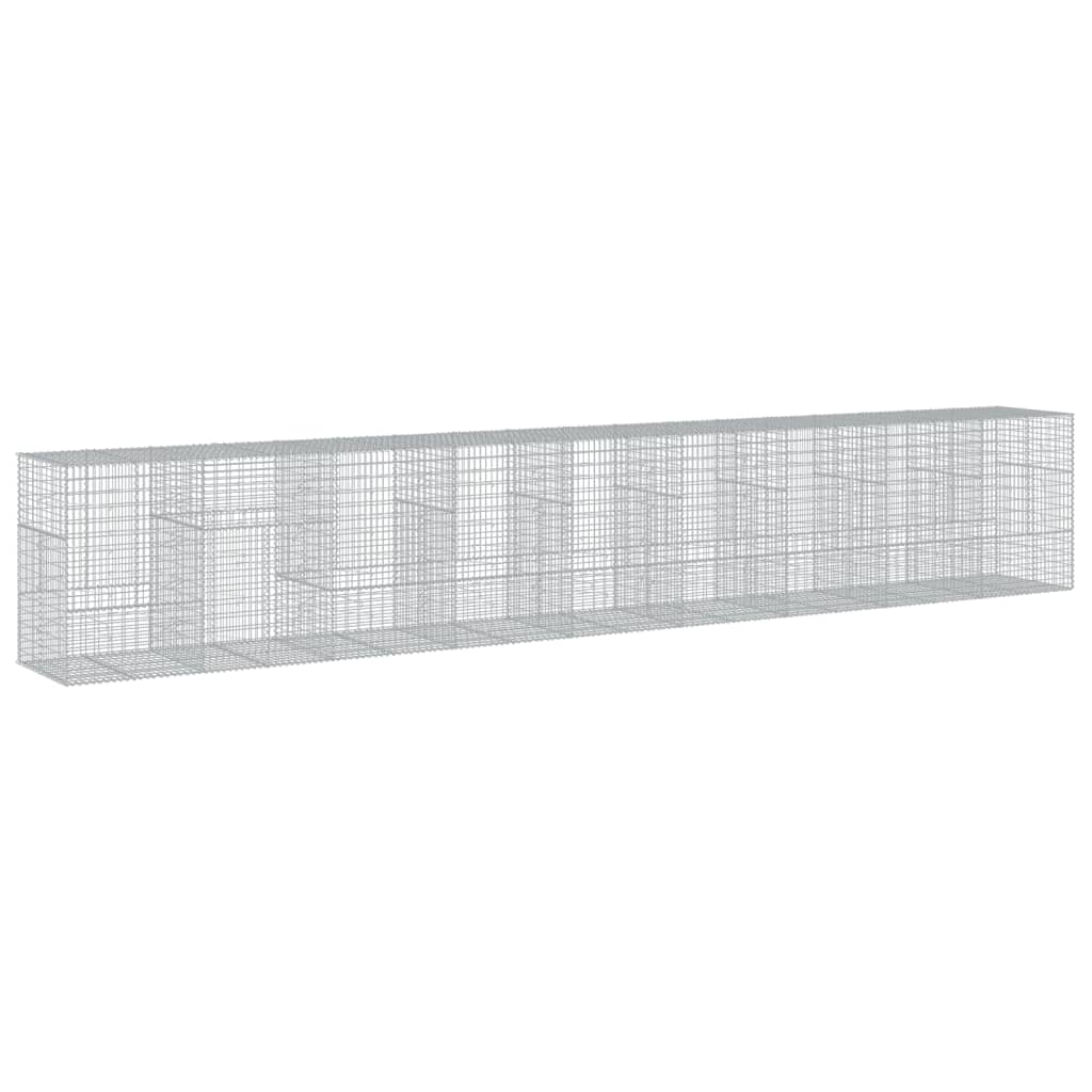 NNEVL Gabion Basket with Cover 900x100x150 cm Galvanised Iron-1