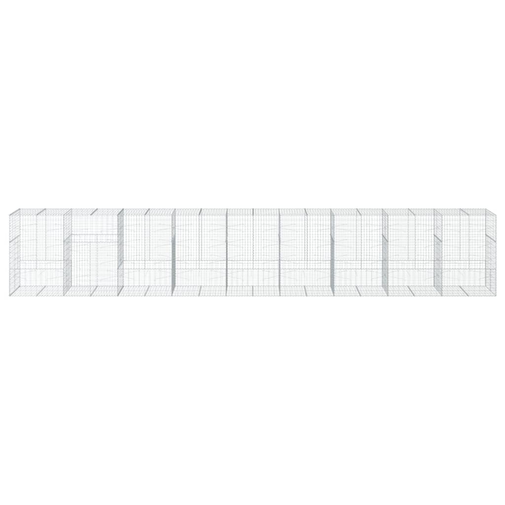 NNEVL Gabion Basket with Cover 900x100x150 cm Galvanised Iron-2