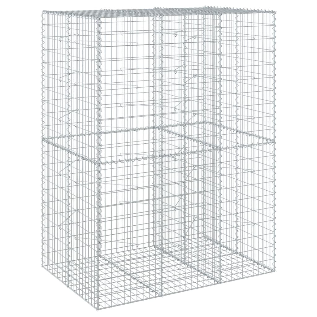 NNEVL Gabion Basket with Cover 150x100x200 cm Galvanised Iron-1