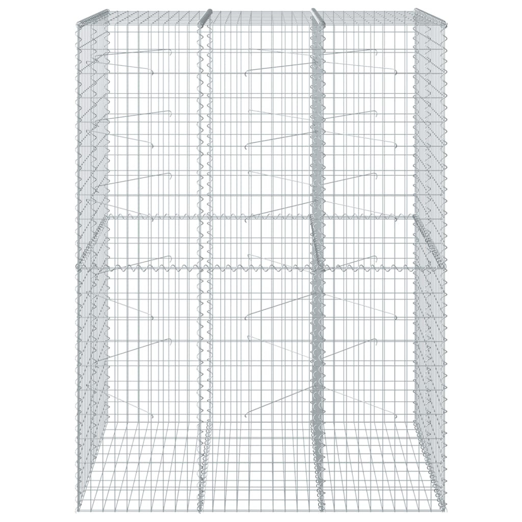NNEVL Gabion Basket with Cover 150x100x200 cm Galvanised Iron-2