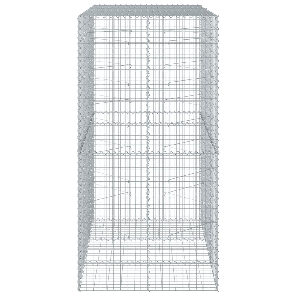 NNEVL Gabion Basket with Cover 150x100x200 cm Galvanised Iron-3