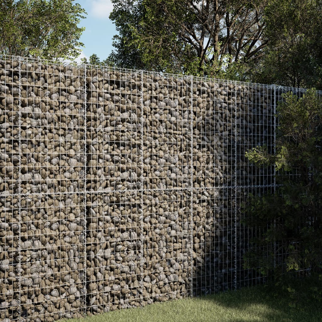 NNEVL Gabion Basket with Cover 150x100x200 cm Galvanised Iron-0