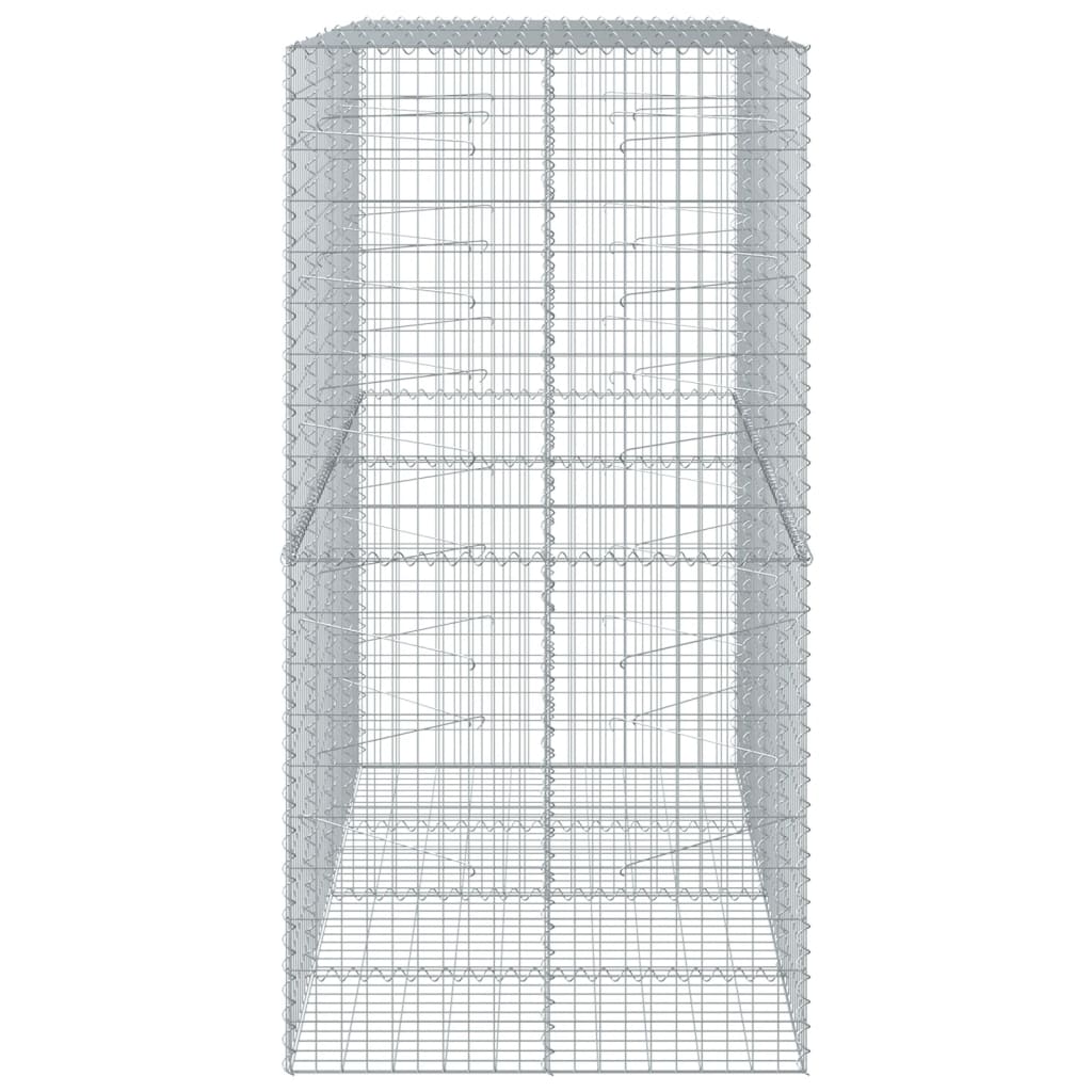 NNEVL Gabion Basket with Cover 200x100x200 cm Galvanised Iron-3