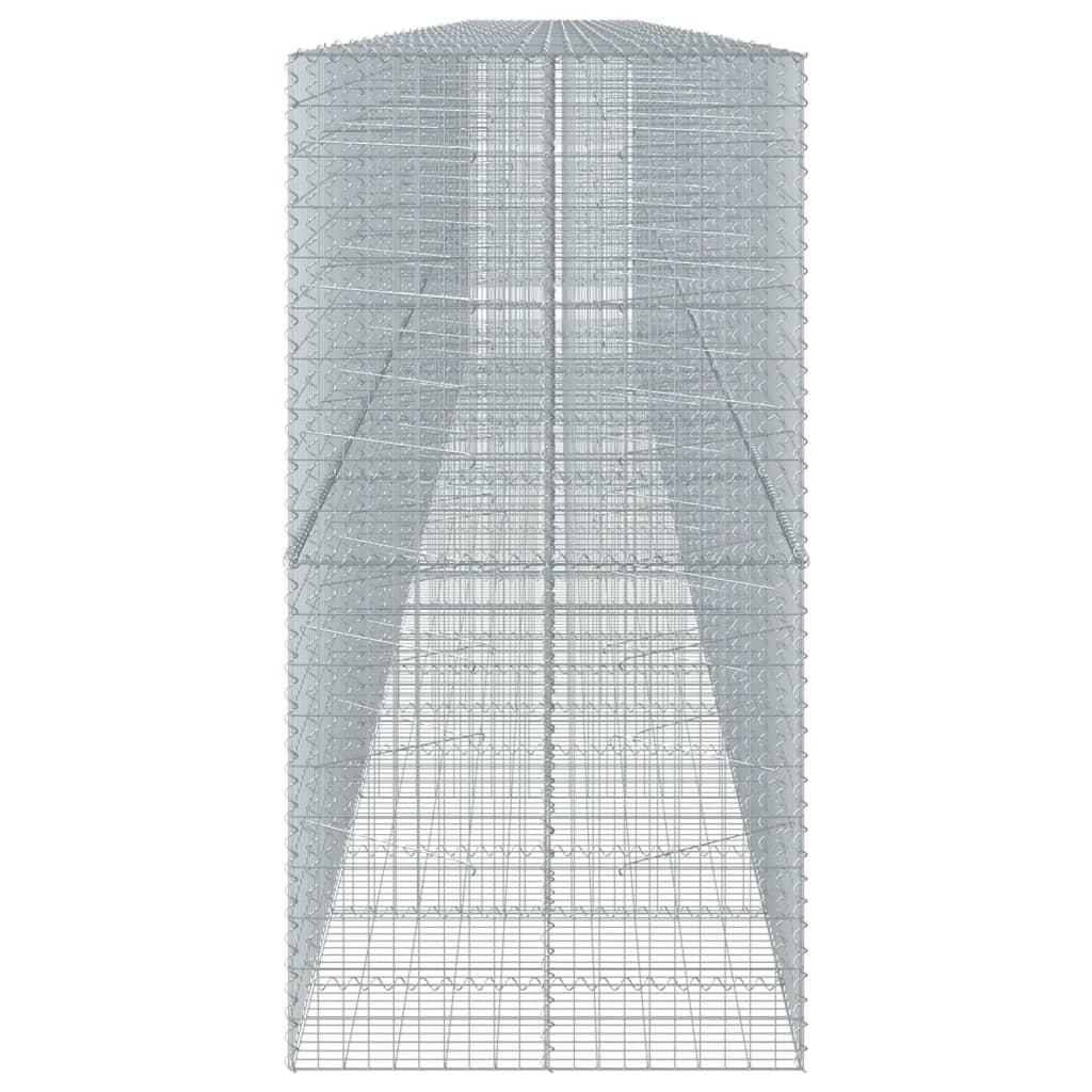 NNEVL Gabion Basket with Cover 1200x100x200 cm Galvanised Iron-3