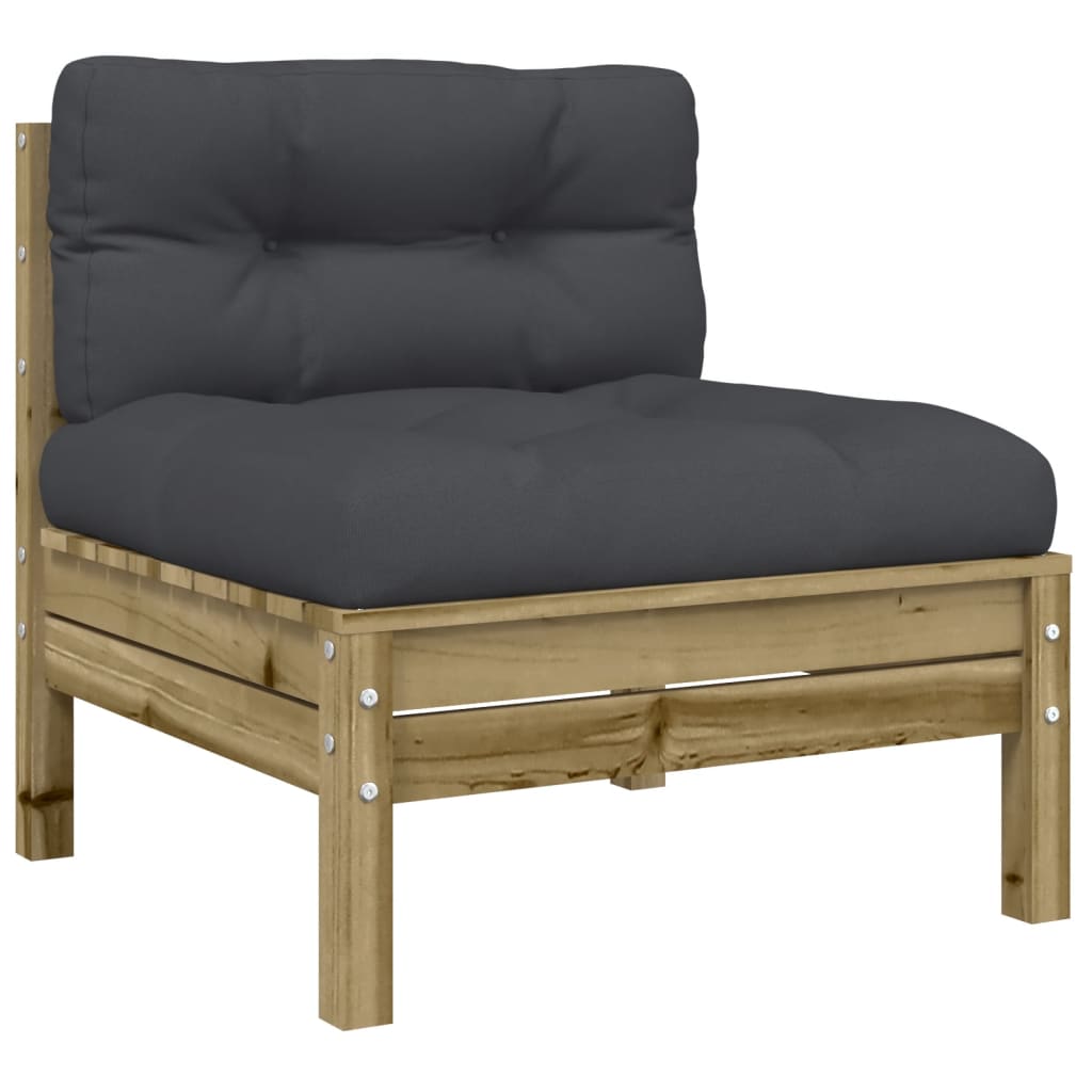 NNEVL 6 Piece Garden Sofa Set with Cushions Impregnated Wood Pine-4