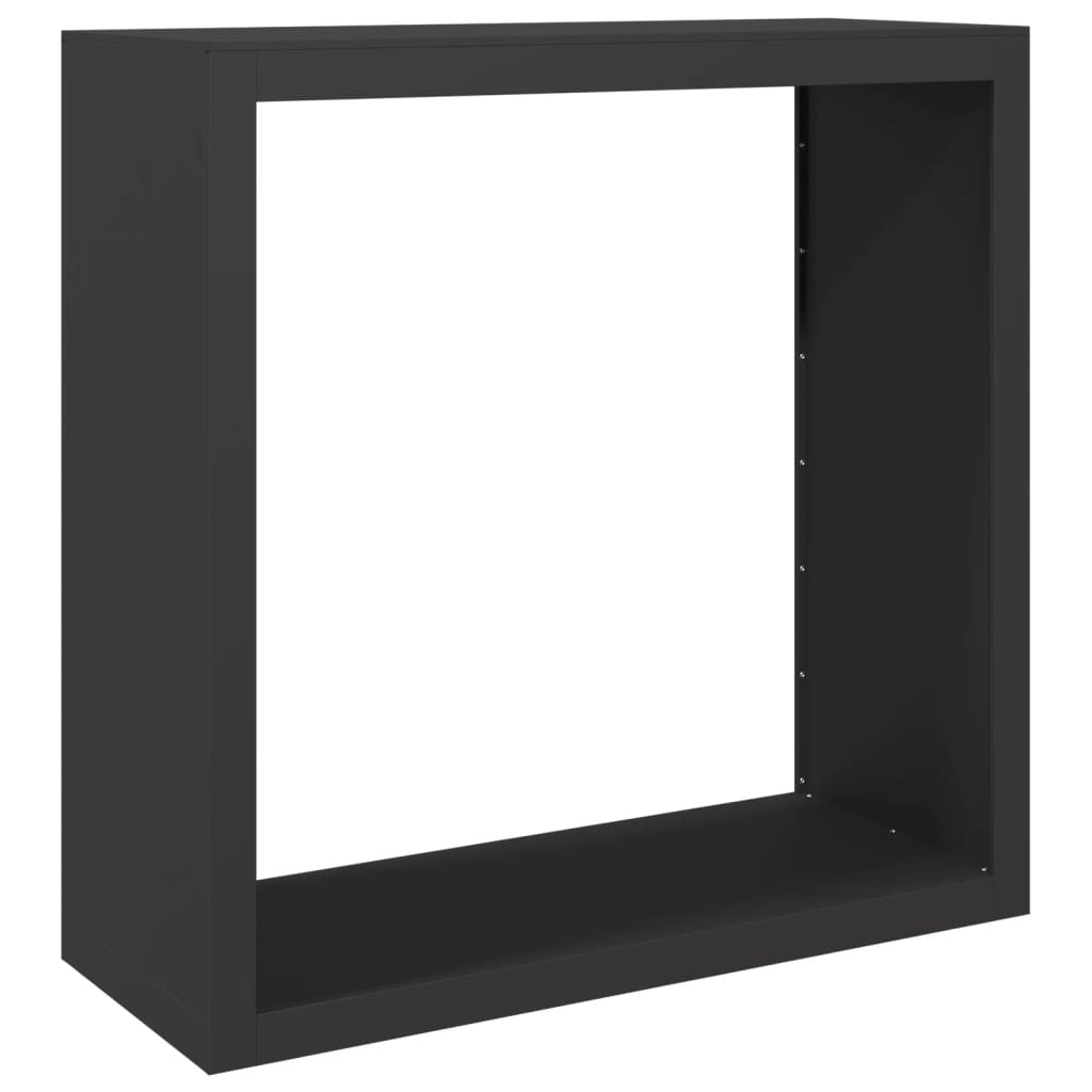 NNEVL Firewood Rack Black 100x40x100 cm Steel-1