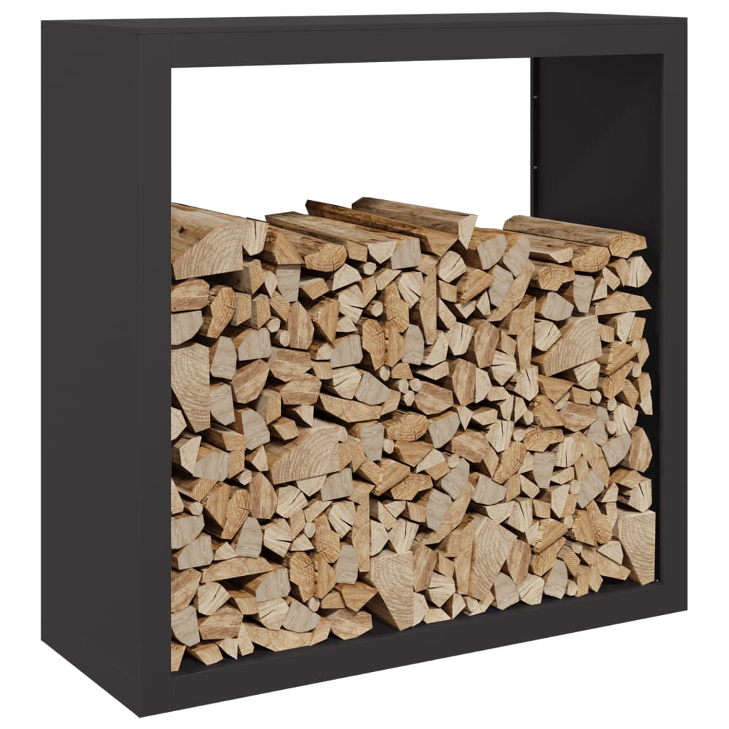 NNEVL Firewood Rack Black 100x40x100 cm Steel-2