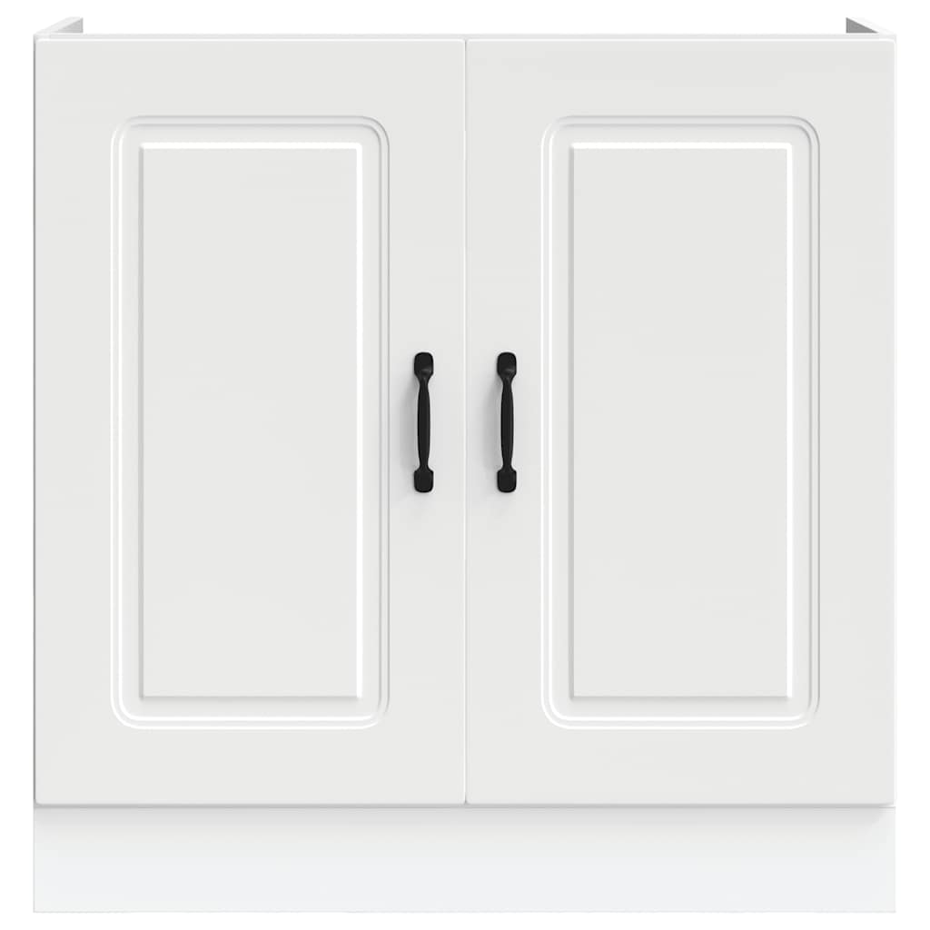 NNEVL Sink Base Cabinet Kalmar White 80x46x81.5 cm Engineered Wood-2