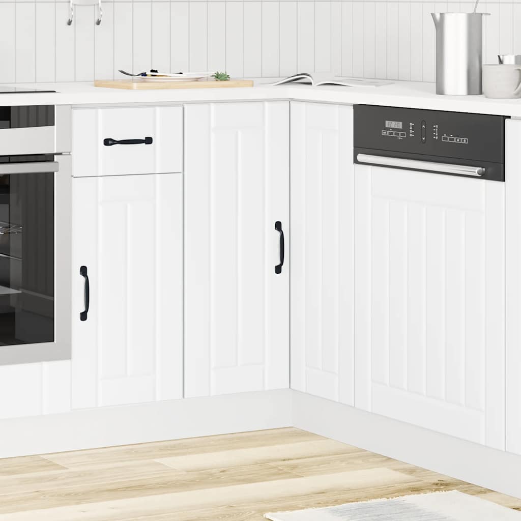 NNEVL Kitchen Corner Base Cabinet Lucca White Engineered Wood-2