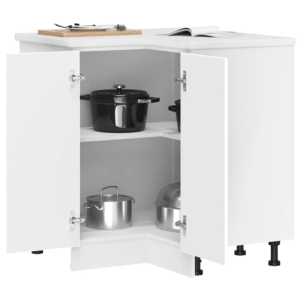 NNEVL Kitchen Corner Base Cabinet Lucca White Engineered Wood-3