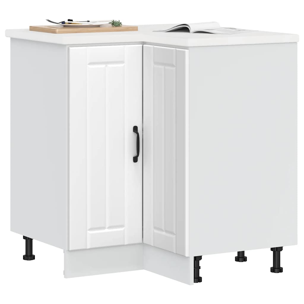 NNEVL Kitchen Corner Base Cabinet Lucca White Engineered Wood-0