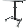 Star Tech Mobile Standing Desk - Portable Sit Stand Ergonomic Height Adjustable Cart on Wheels - Rolling Computer/Laptop Workstation Table with Locking One-Touch Lift for Teacher/Student
