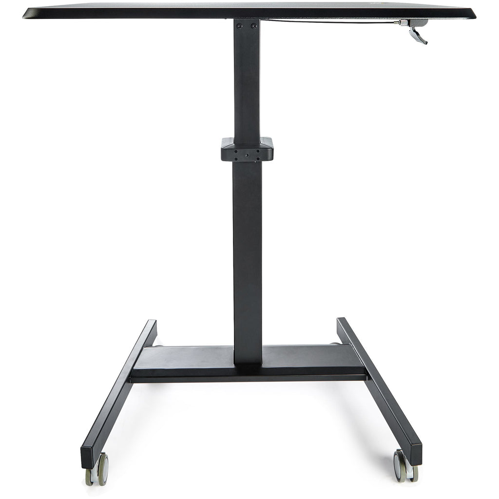 Star Tech Mobile Standing Desk - Portable Sit Stand Ergonomic Height Adjustable Cart on Wheels - Rolling Computer/Laptop Workstation Table with Locking One-Touch Lift for Teacher/Student