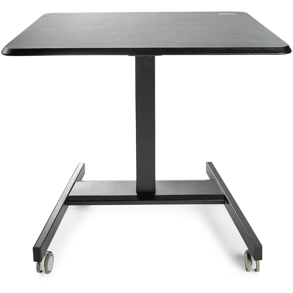 Star Tech Mobile Standing Desk - Portable Sit Stand Ergonomic Height Adjustable Cart on Wheels - Rolling Computer/Laptop Workstation Table with Locking One-Touch Lift for Teacher/Student