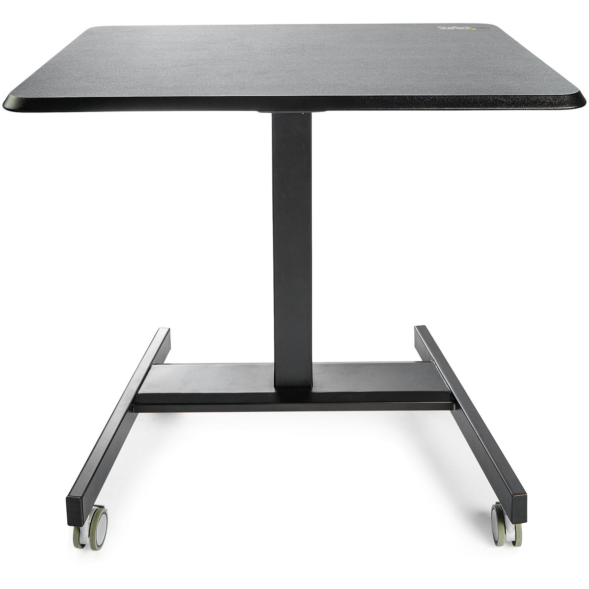 Star Tech Mobile Standing Desk - Portable Sit Stand Ergonomic Height Adjustable Cart on Wheels - Rolling Computer/Laptop Workstation Table with Locking One-Touch Lift for Teacher/Student