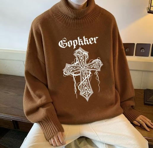 2020 Hip Hop Korean Style Thick Black Sweater
