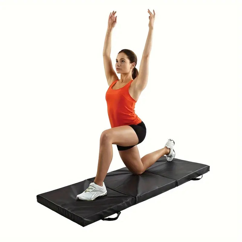 NNETM Ultra-Durable Folding Balance Mat - Anti-Tear, Sweat-Resistant(Black)-3