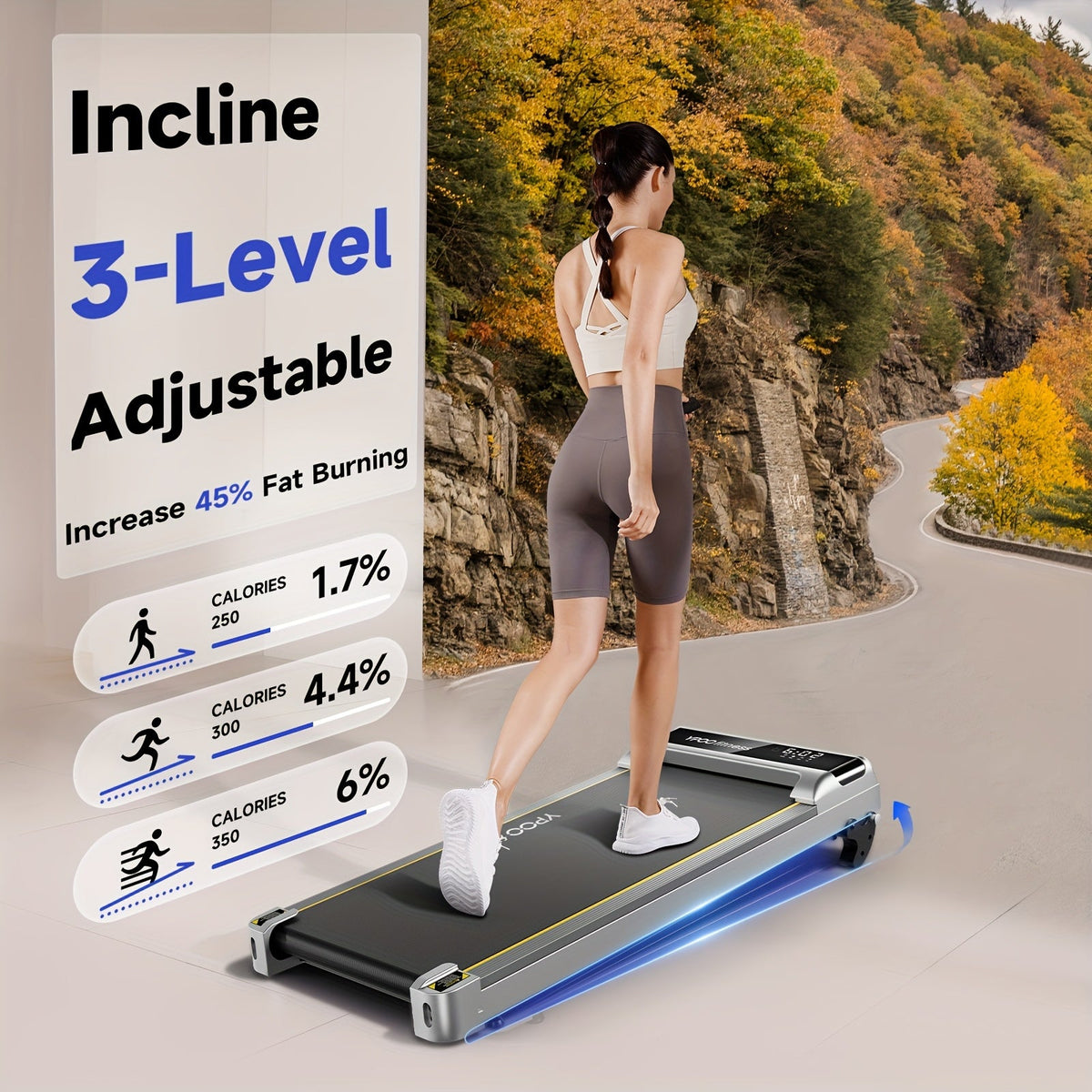 NNETM 2.5HP Walking Pad with Incline & App Control-1
