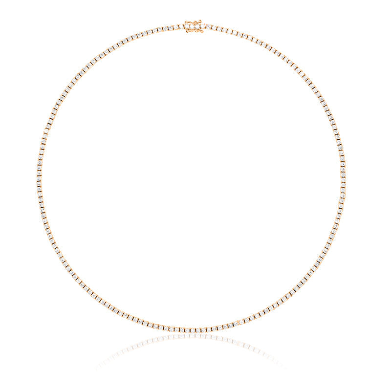 8.00 CTW AGI Certified Lab Grown Diamond Tennis Necklace in 14K White or Yellow Gold (F/VS)-3
