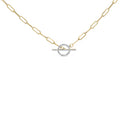 14KT Yellow Gold 1/4 Cttw Diamond  Toggle Clasp Paperclip Link Necklace (I-J Color, I1-I2 Clarity) - 18" Inches-0