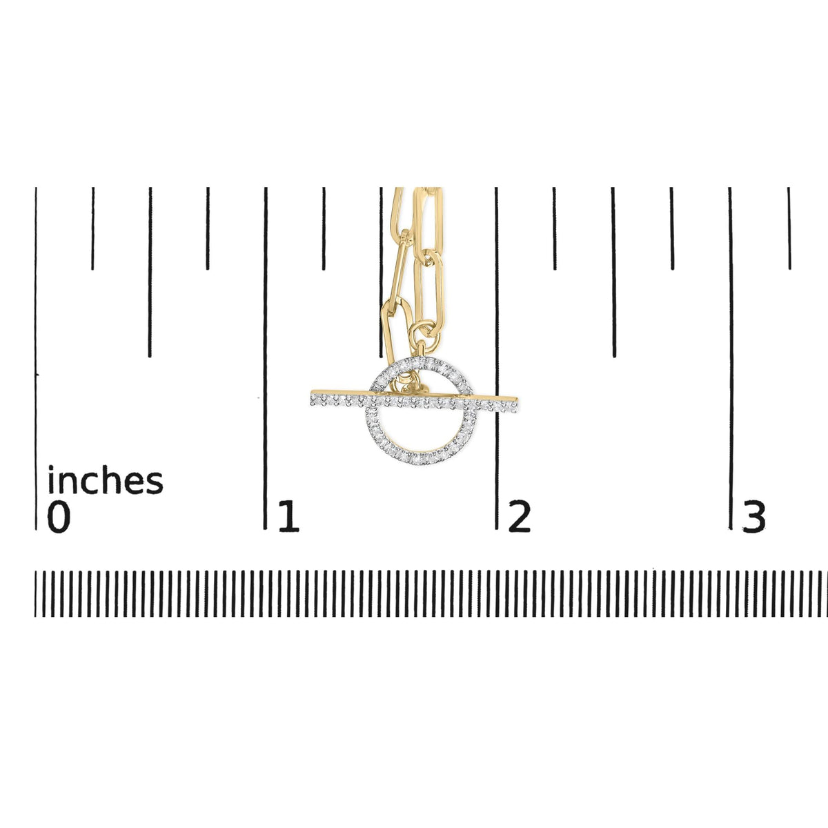 14KT Yellow Gold 1/4 Cttw Diamond  Toggle Clasp Paperclip Link Necklace (I-J Color, I1-I2 Clarity) - 18" Inches-4