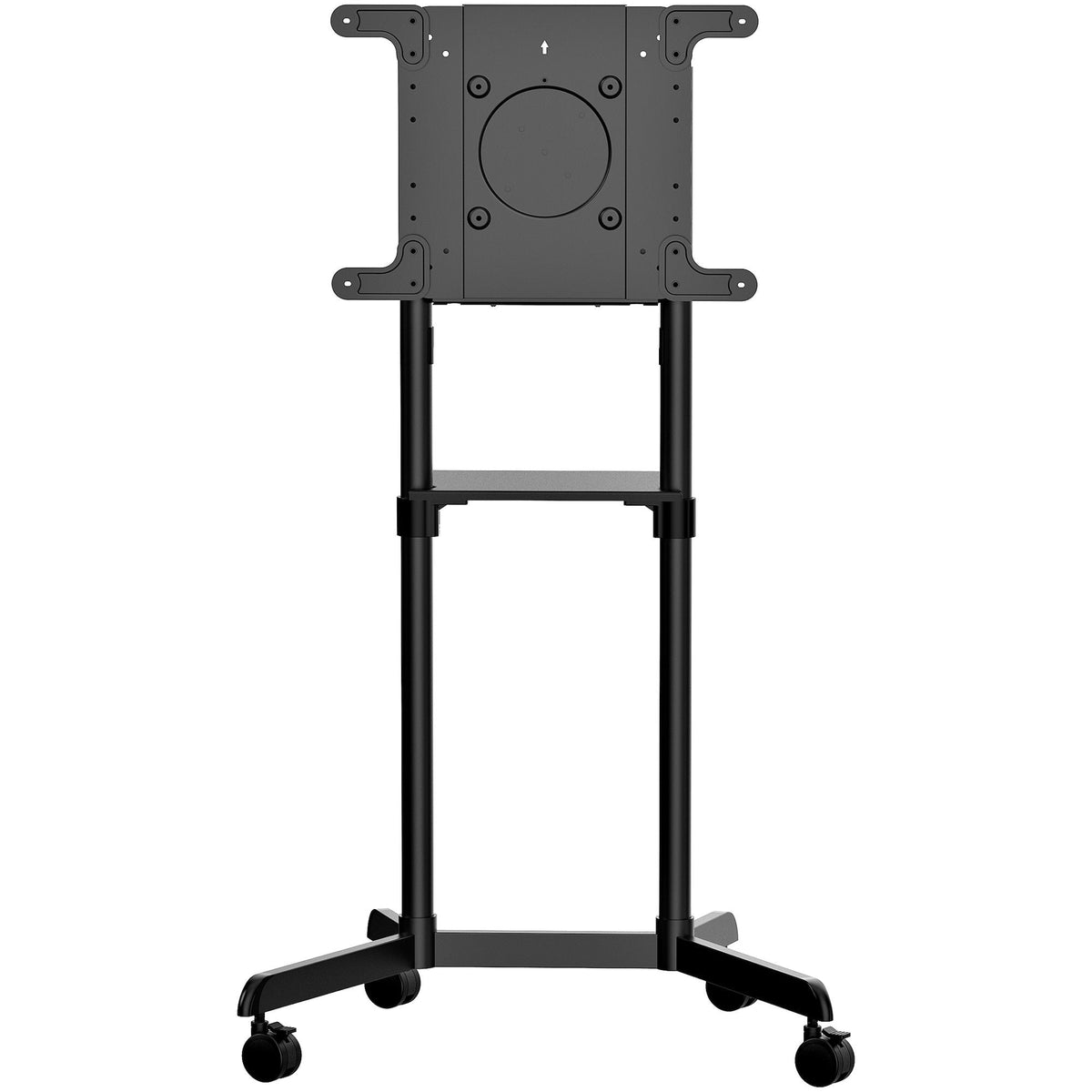Star Tech Mobile TV Cart - Portable Rolling TV Stand for 37-70" VESA Display (154lb/70kg) - TV Stand w/Shelf & Storage Compartment - Rotate/Tilt Display - Universal TV Mount on Wheels