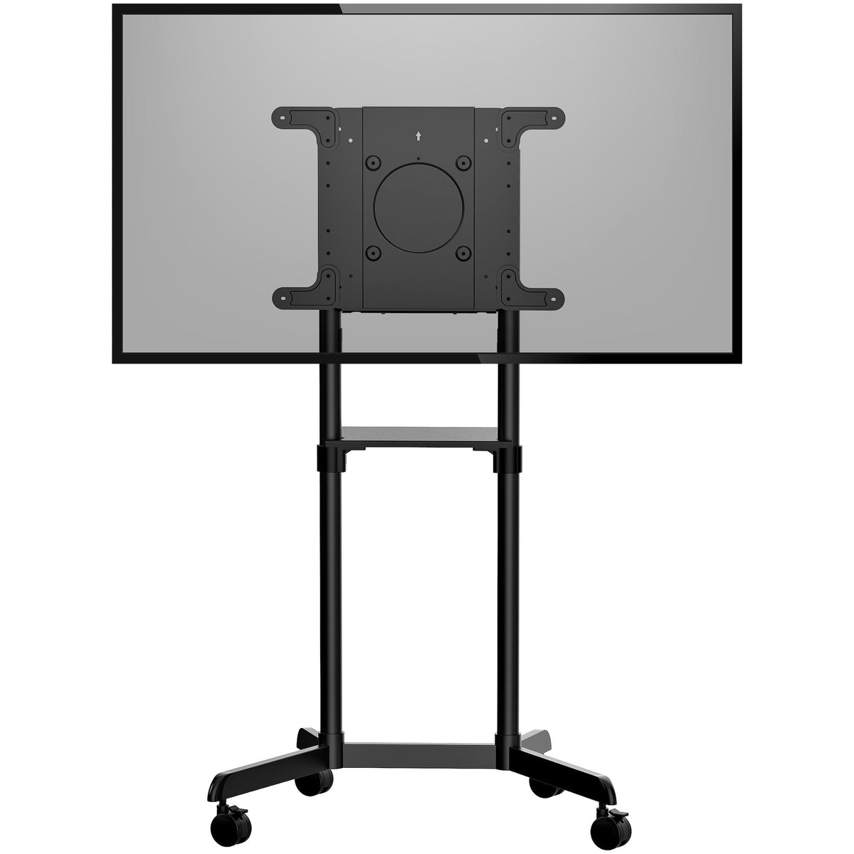 Star Tech Mobile TV Cart - Portable Rolling TV Stand for 37-70" VESA Display (154lb/70kg) - TV Stand w/Shelf & Storage Compartment - Rotate/Tilt Display - Universal TV Mount on Wheels