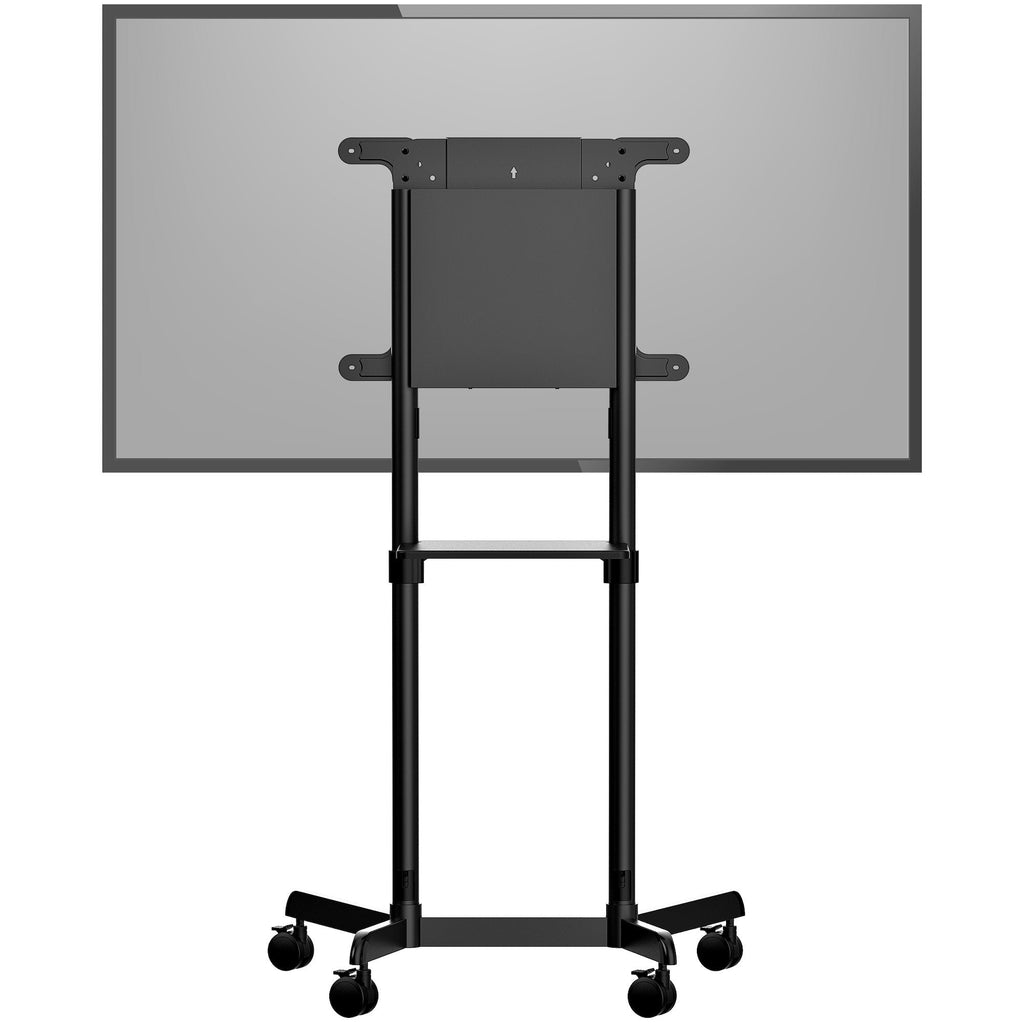 Star Tech Mobile TV Cart - Portable Rolling TV Stand for 37-70" VESA Display (154lb/70kg) - TV Stand w/Shelf & Storage Compartment - Rotate/Tilt Display - Universal TV Mount on Wheels