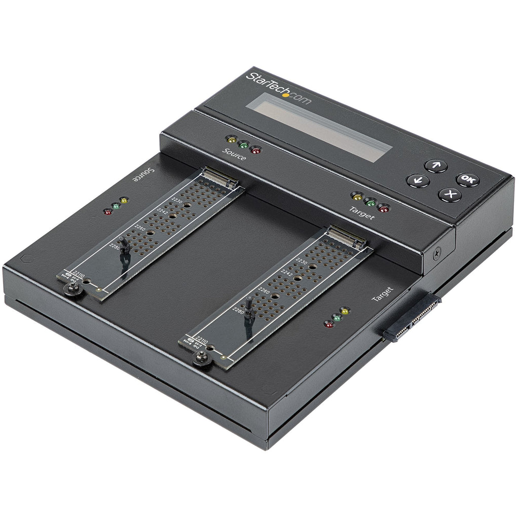 Star Tech Standalone M.2 SATA & M.2 NVMe Duplicator and Eraser - HDD/SSD Cloner/Wiper for M.2 PCIe AHCI/NVMe, M.2 SATA, 2.5/3.5" SATA Drives - External Hard Drive Eraser/Duplicator, TAA