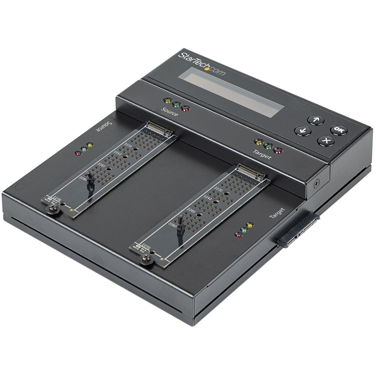 Star Tech Standalone M.2 SATA & M.2 NVMe Duplicator and Eraser - HDD/SSD Cloner/Wiper for M.2 PCIe AHCI/NVMe, M.2 SATA, 2.5/3.5" SATA Drives - External Hard Drive Eraser/Duplicator, TAA