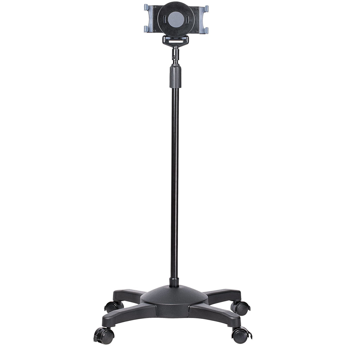 Star Tech Mobile Tablet Stand with Lockable Wheels - Height Adjustable Cart - Universal Rolling Floor Stand for Tablets from 7 to 11 inch, Portable Tablet Stand w/ Detachable Tablet Holder