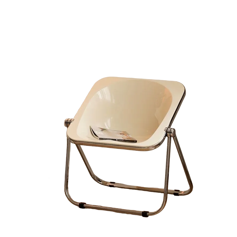 NNEOBA Modern Foldable Acrylic Leisure Chair - White-0