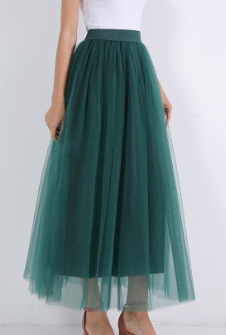 High-Waisted Mesh Midi Skirt for Women