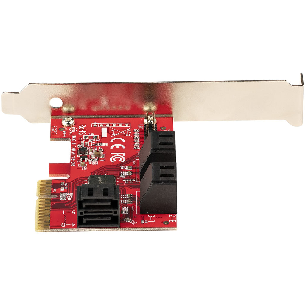 Star Tech SATA PCIe Card - 6 Port PCIe SATA Expansion Card - 6Gbps - Low/Full Profile - Stacked SATA Connectors - ASM1166 Non-Raid - PCI Express to SATA Converter