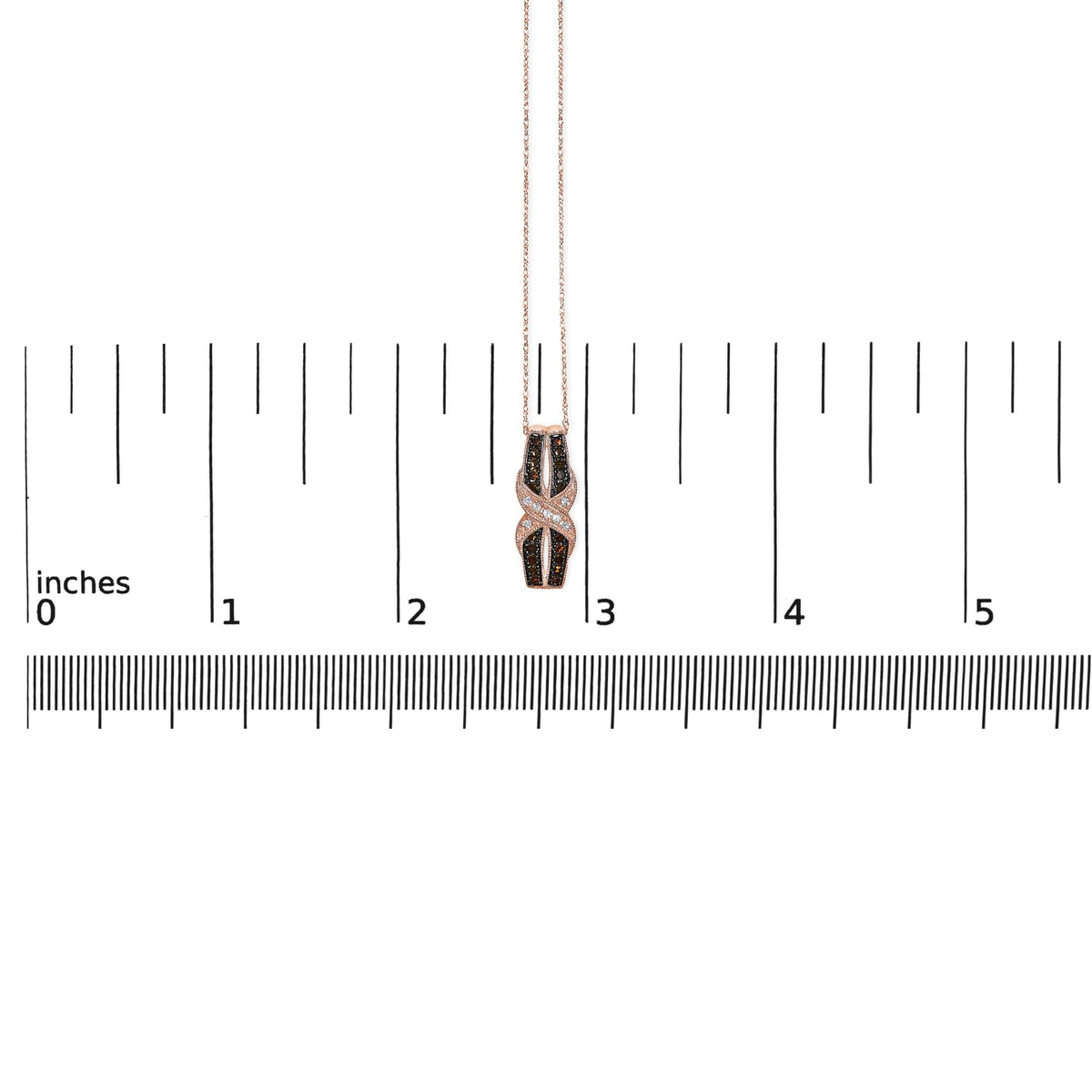10K Rose Gold 1/4 Cttw White and Chocolate Brown Diamond Infinity Twist Pendant Necklace (I-J Color, I1-I2 Clarity)-4