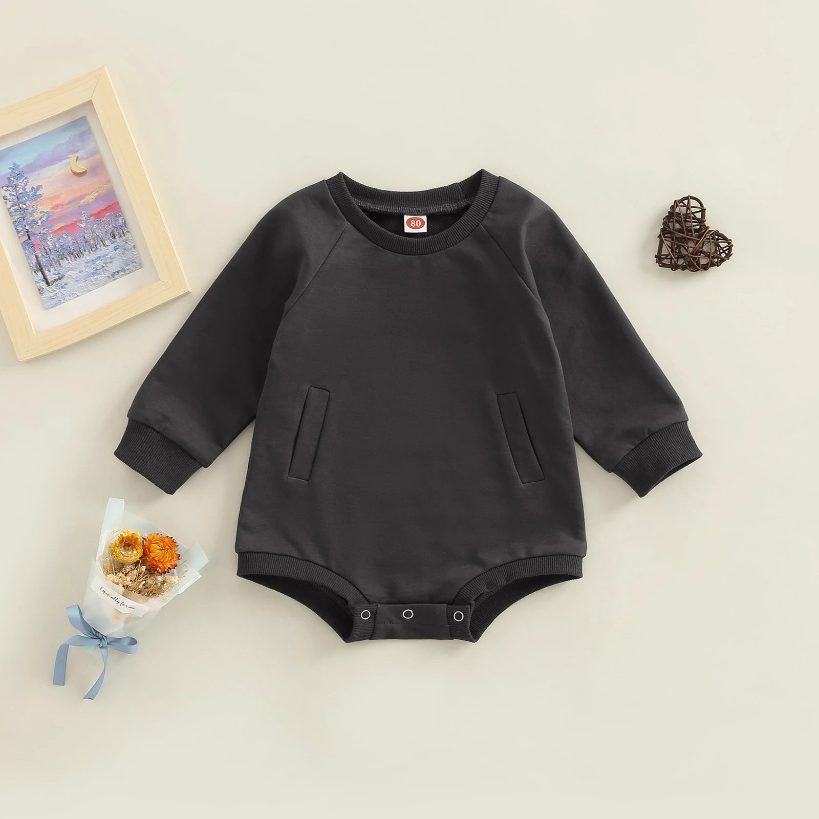 Autumn Solid Color Baby Clothes in Three Options