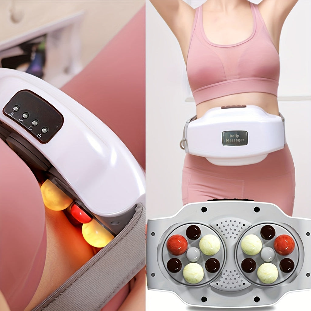 NNETM USB-Rechargeable Abdominal Massager with Stone Kneading(White)-4