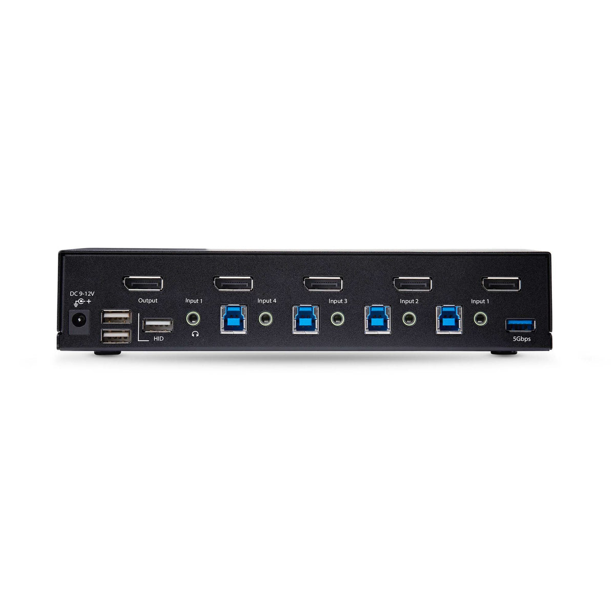 Star Tech 4-Port DisplayPort KVM Switch, 8K 60Hz / 4K 144Hz, Single Display, DP 1.4, 2x USB 3.0 Ports, 4x USB 2.0 HID Ports, Push-Button & Hotkey Switching, TAA Compliant - OS Independent, Metal Housing