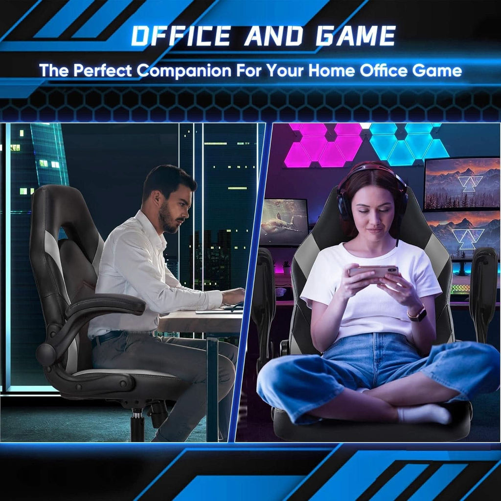 Big And Tall Leather Office Desk Gaming Chair With Adjustable Arms-3