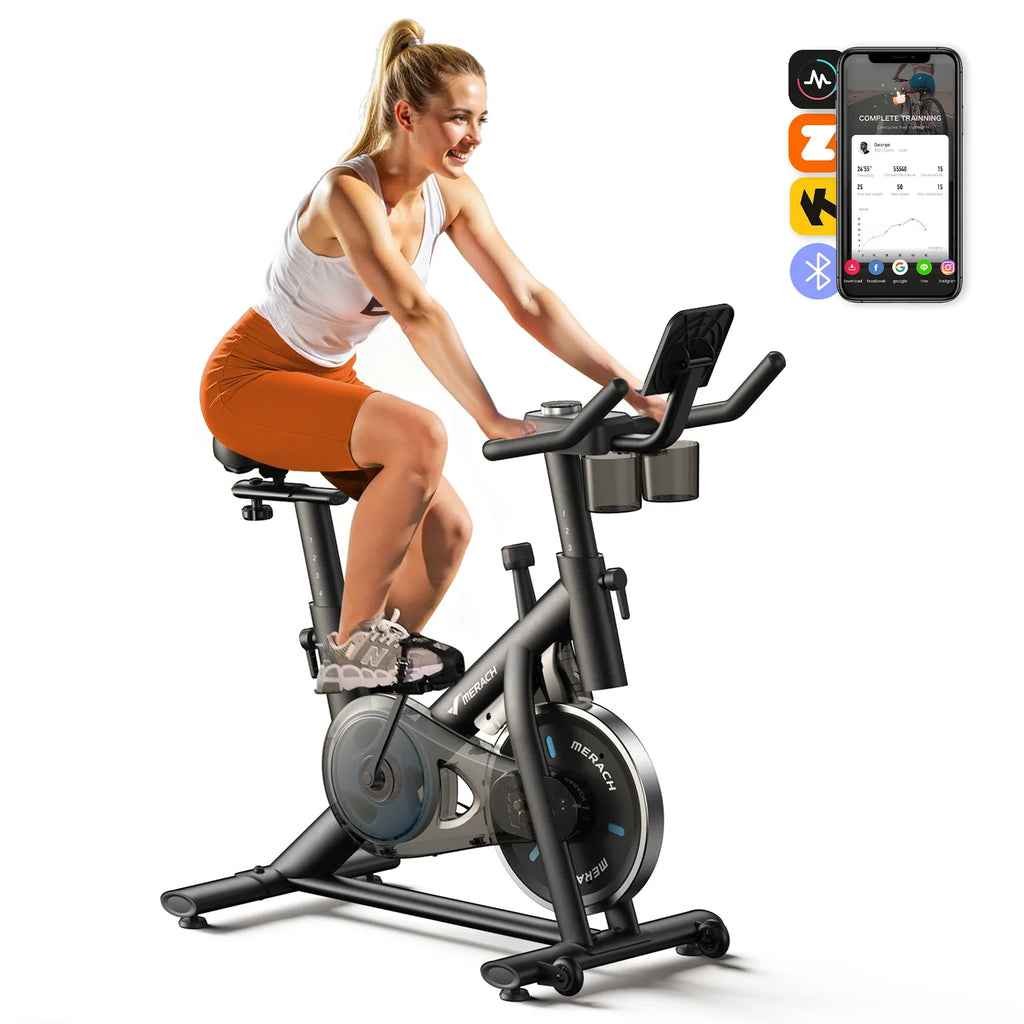 NNEOBA Indoor Exercise Bike – Low Noise Stationary Cycling Bike with Tablet Mount & 270lbs Capacity-0