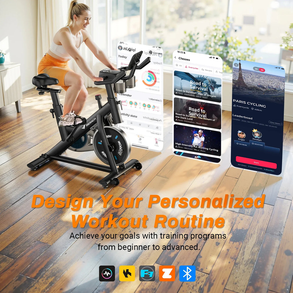 NNEOBA Indoor Exercise Bike – Low Noise Stationary Cycling Bike with Tablet Mount & 270lbs Capacity-4