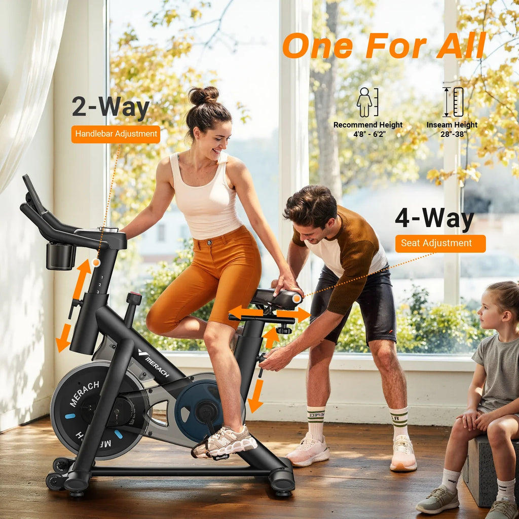 NNEOBA Indoor Exercise Bike – Low Noise Stationary Cycling Bike with Tablet Mount & 270lbs Capacity-3