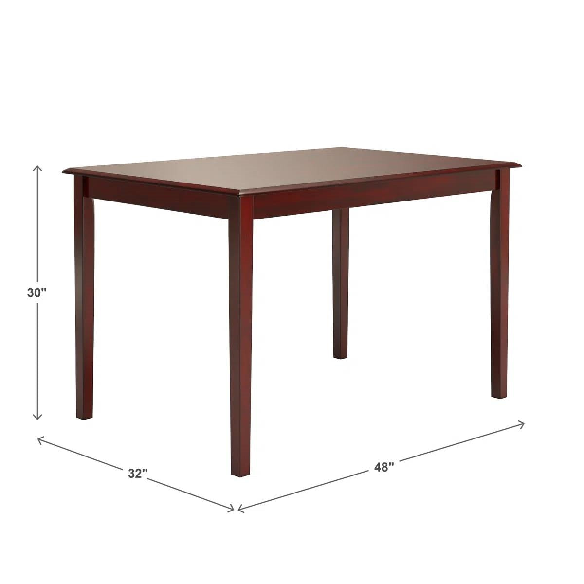 Farmhouse 32 x 48 inch Dining Table in Antique Berry Cherry Wood Finish-2